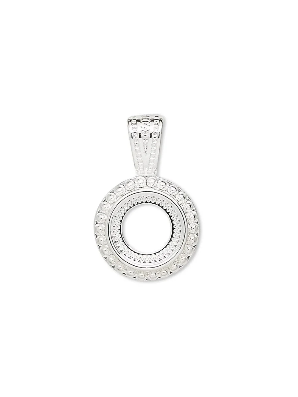 Silver Brass Rope 10mm Round Cabochon Pendant Setting